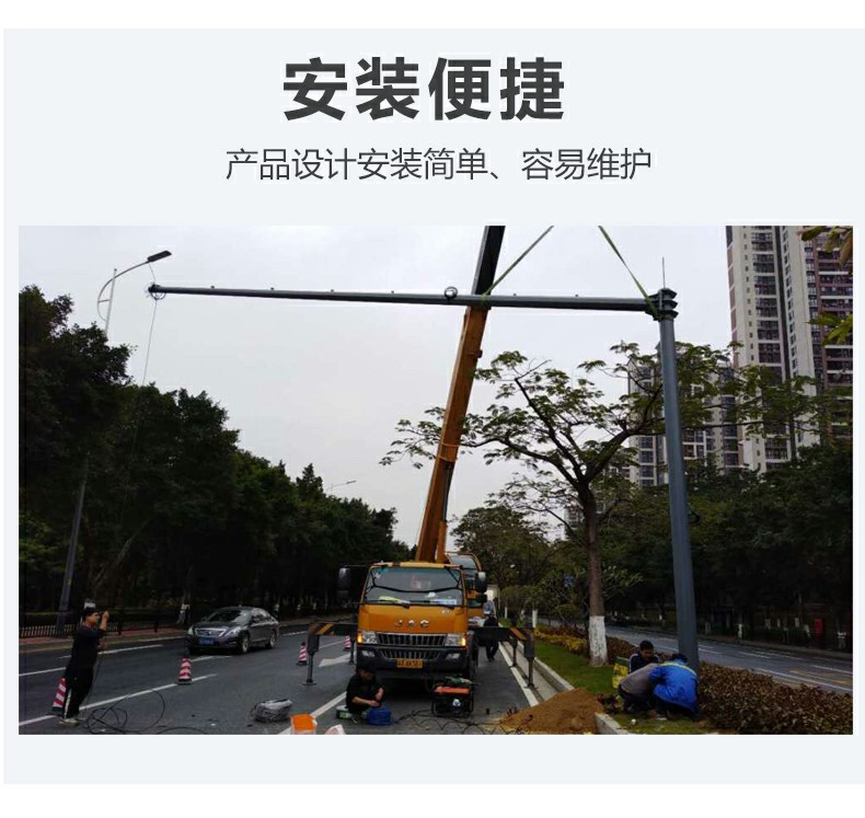 5-meter galvanized circular monitoring pole, road traffic monitoring pole, scenic area electronic camera monitoring lamp pole