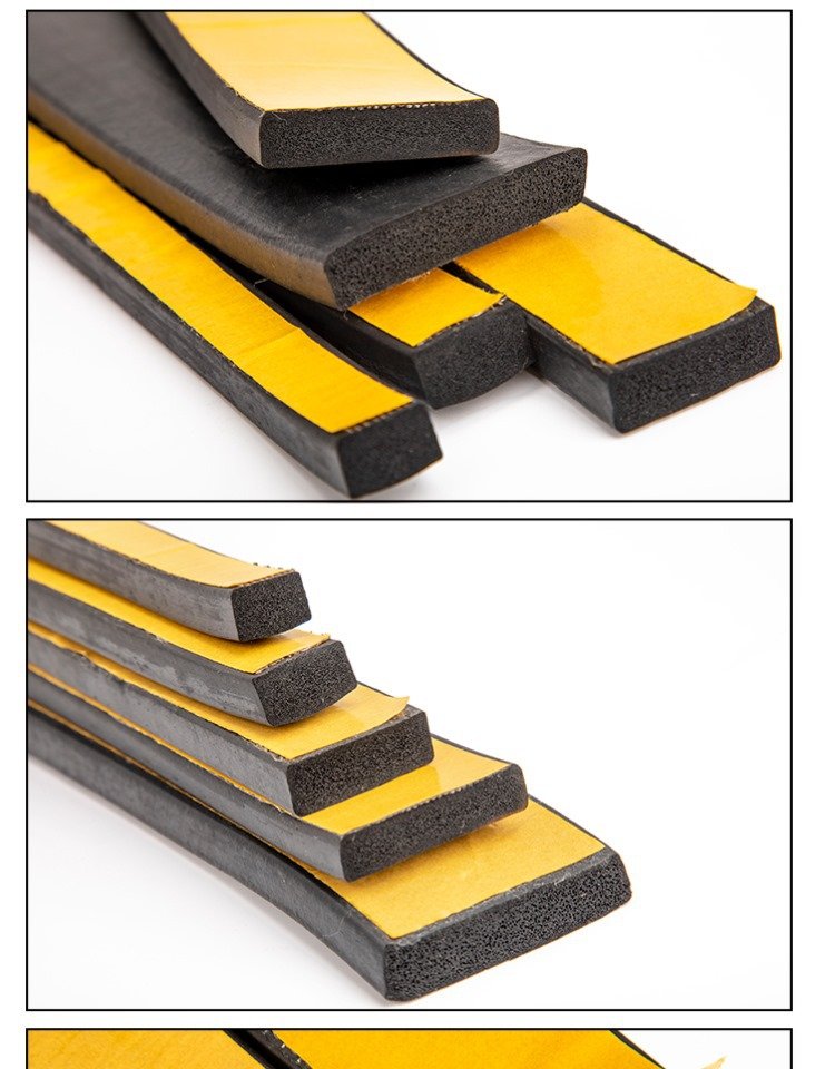 EPDM foam flat sealing strip, self-adhesive foam strip, sponge strip, ship waterproof and anti-collision strip