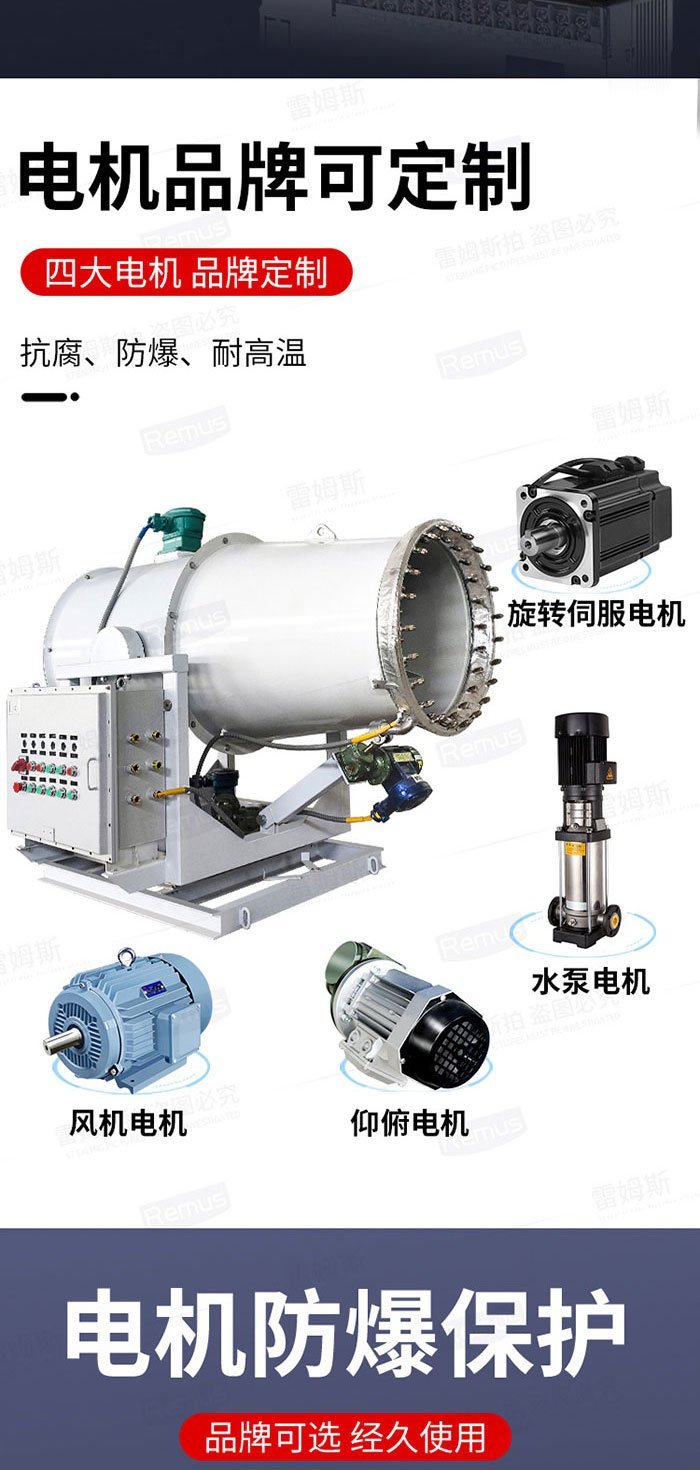 Remus Construction Site High Pressure Mist Generator with Strong Power for Industrial Dust Reduction Fully Automatic Mist Cannon Machine Support Customization