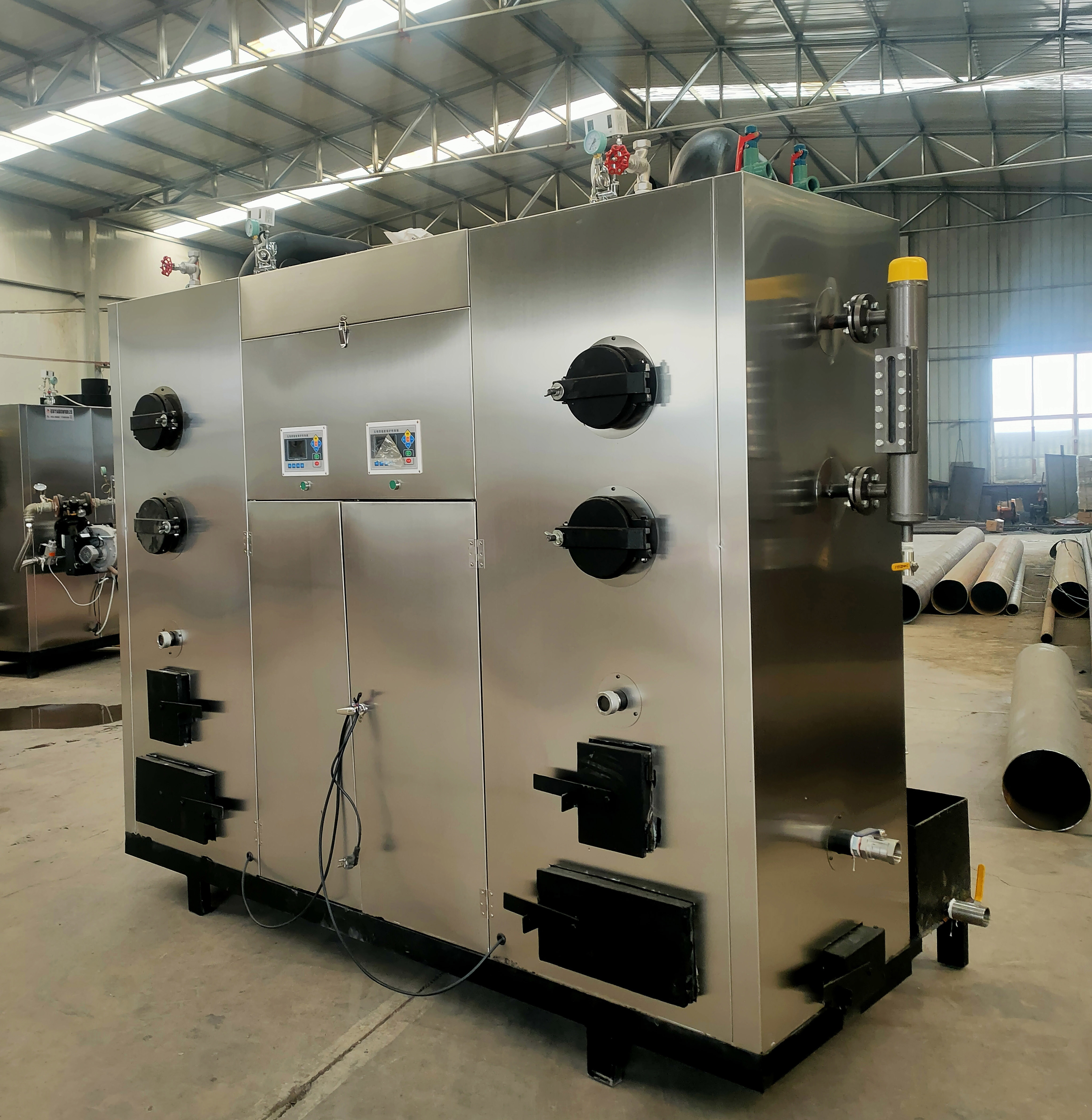 Vertical particle Steam engine 1 ton gas output energy saving burning coal firewood wood drying food cooking