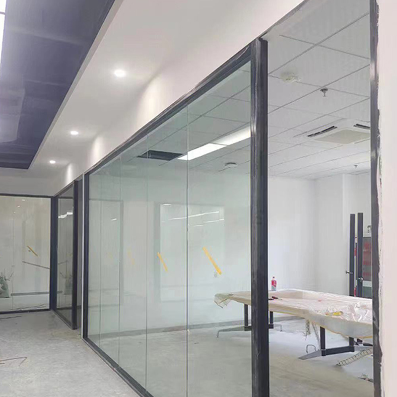 Office glass partition, aluminum alloy office door, sound insulation wall, double layer tempered glass high partition wall