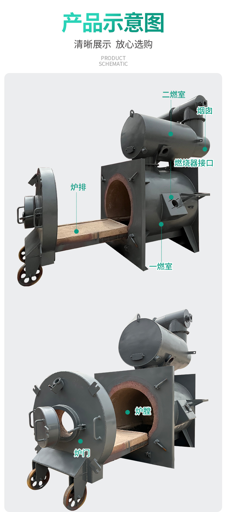 The refractory layer of the pet corpse incinerator is poured in one go and does not emit black smoke. After ten years of use, the flue gas meets the emission standards