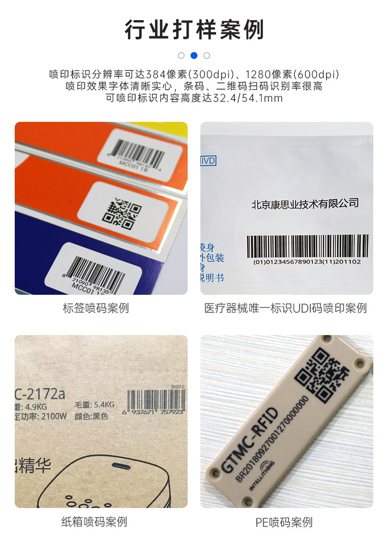 UV inkjet W3600 food packaging bag dot production date small inkjet printer
