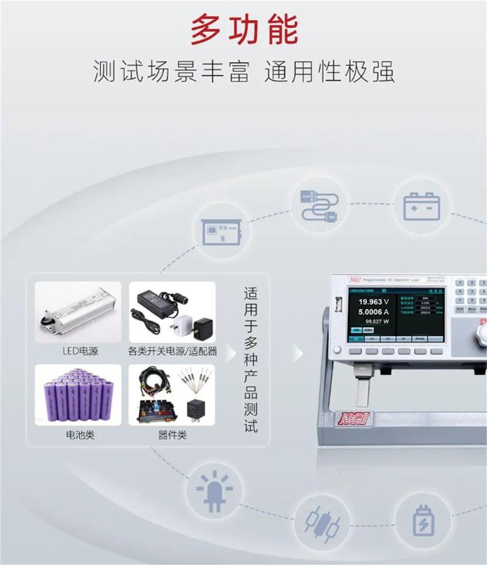 Enzhi NGI automotive wiring harness testing electronic load tester N62130-80-40 with a wide range of 300W/80V/40A