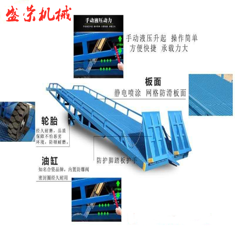 Shengrong 10 ton mobile loading and unloading bridge loading and unloading platform lifting and unloading platform