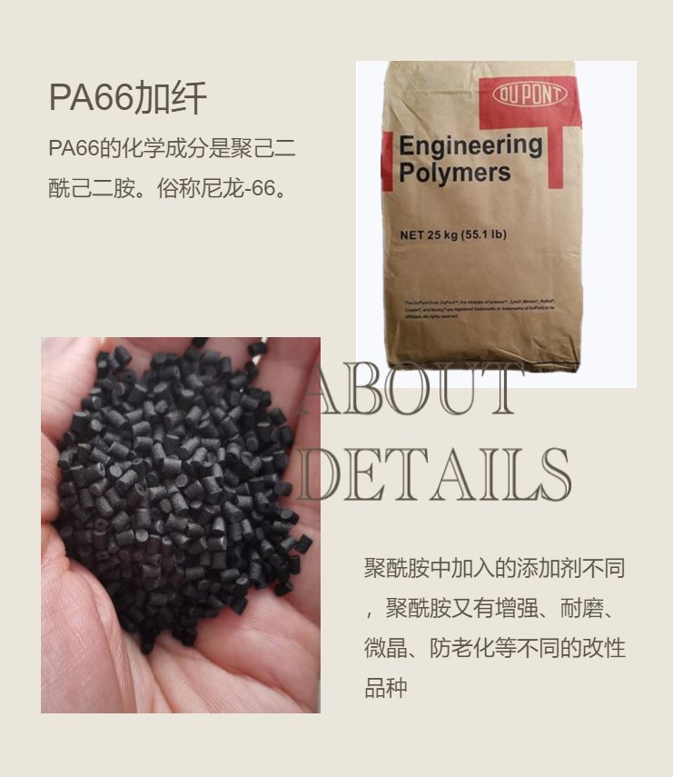 PA66 70G33HS1L, DuPont's agent for glass fiber reinforced 33% thermally stable polyamide plastic raw materials in the United States