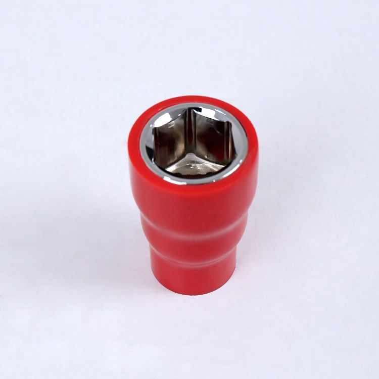 中泊桥防 绝缘套筒头 钢制工具 工艺浸塑 C=3/8" 搭配棘轮扳手使用