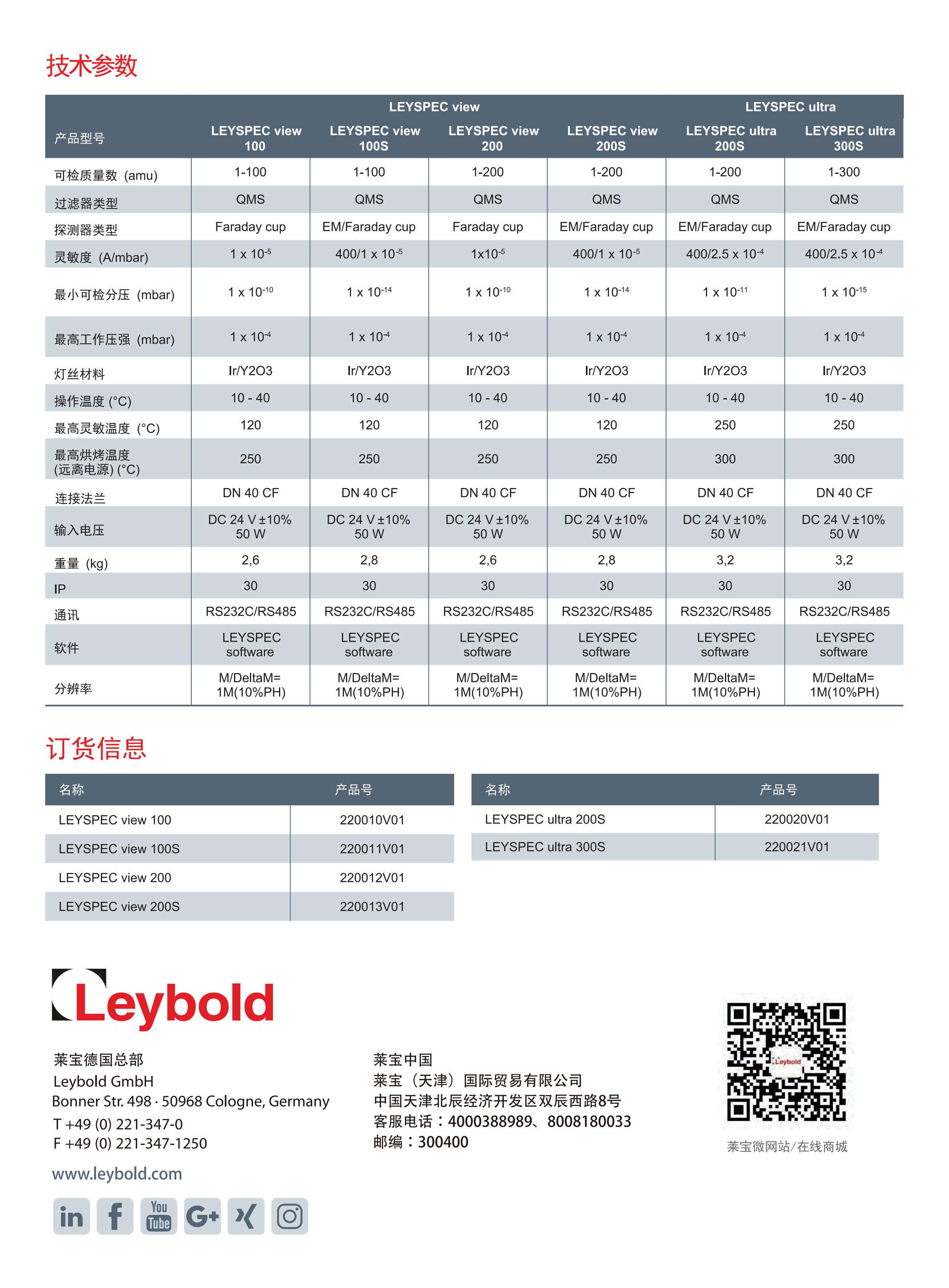 德国莱宝Leybold四极杆质谱仪RGA 残余气体分析仪 产品关键词:leybold质谱