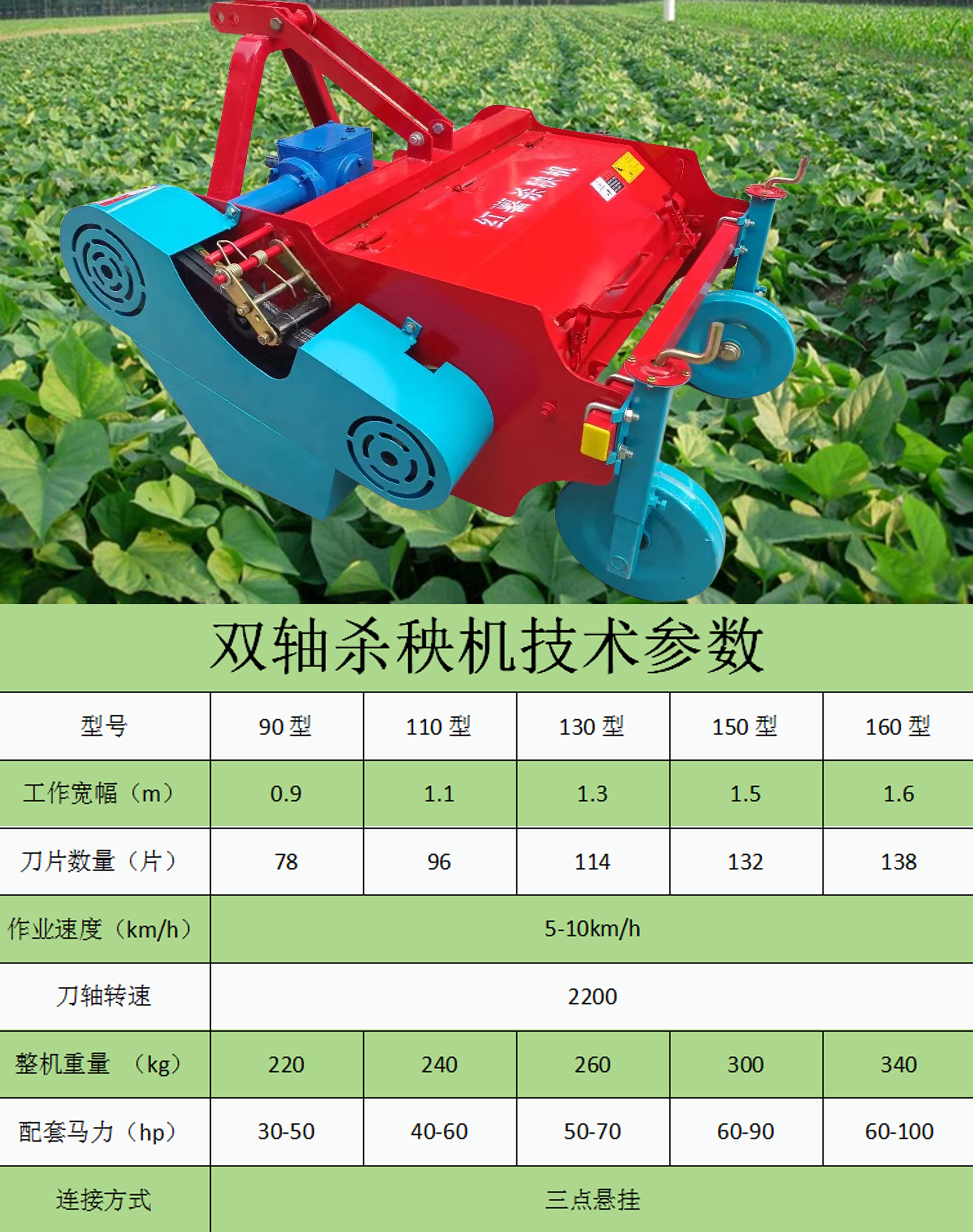 Huapu New Enhanced Sweet Potato Seedling Killer 90cm Crusher Four Wheel Agricultural Seedling Cutting Machine