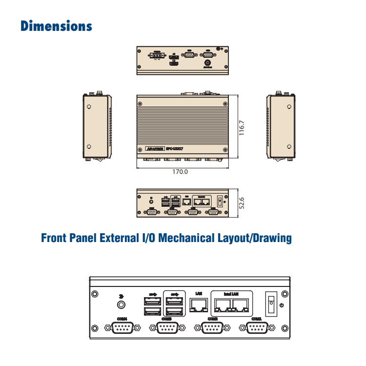 EPC-U2117 Advantech Fanless Embedded Industrial Computer EPC-U2117E3W-03Y2W Industrial Computer