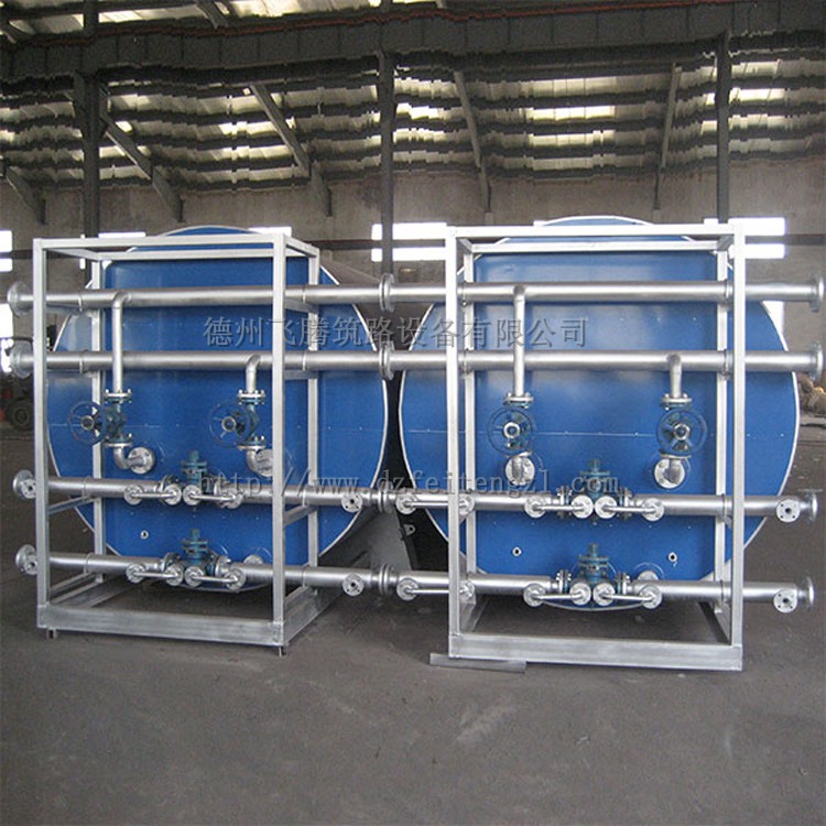 Asphalt storage tank Heat transfer oil Asphalt tank Large industrial storage tank Blue horizontal heating tank