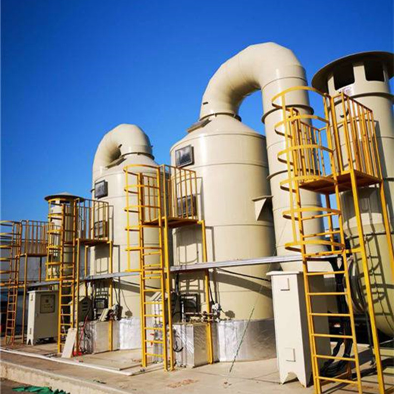 Waste gas treatment equipment, washing and desulfurization device, high-temperature and anti-corrosion PP spray tower