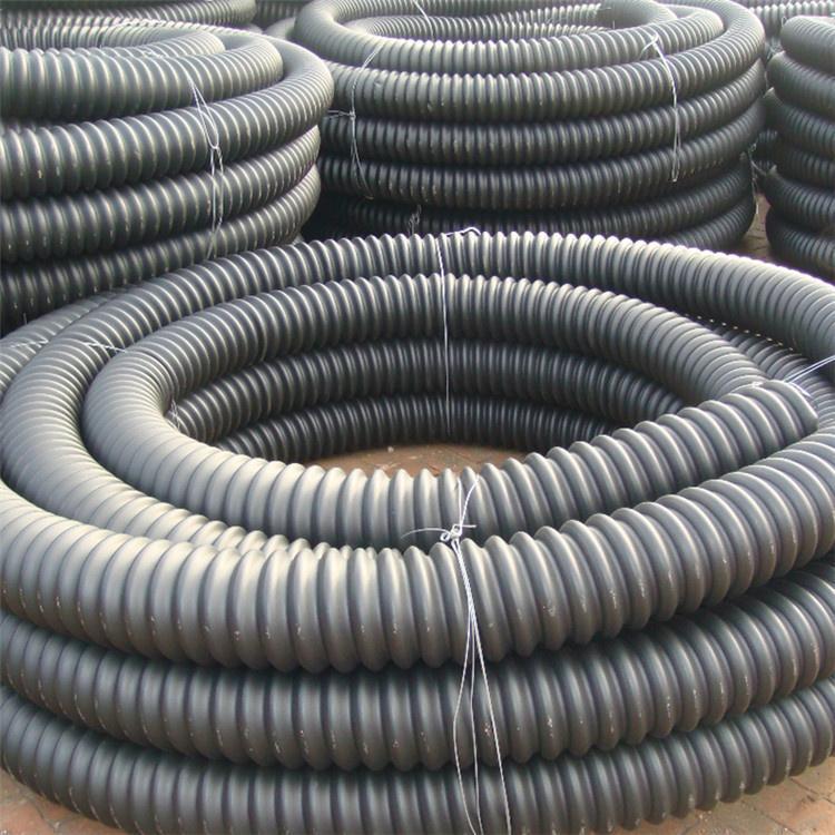 HDPE carbon corrugated pipe, ICC carbon spiral pipe, black single wall street lamp threading pipe, Xiongyun Plastic manufacturer