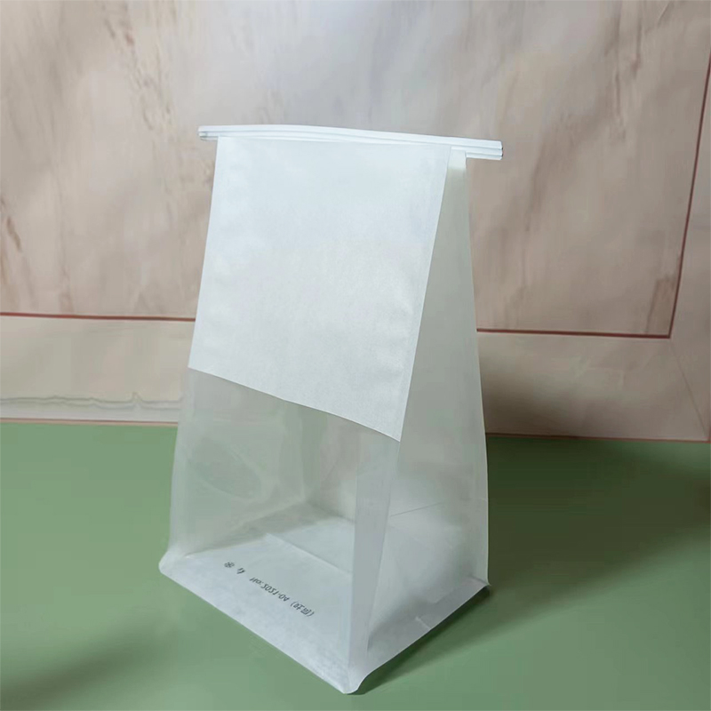 Toast window opening bag, transparent white kraft paper bag, baking food sealing bag, iron wire rolled edge sealing bread bag