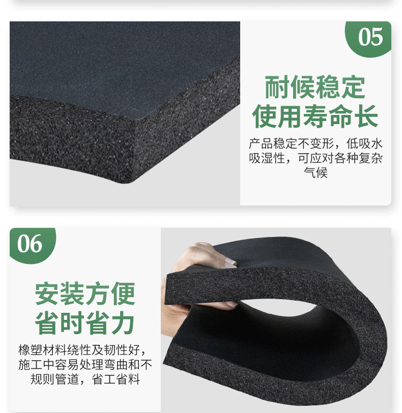 Flame retardant and insulated aluminum foil veneer rubber plastic board, sound-absorbing and fireproof closed cell foam, B1 grade air conditioning duct rubber plastic insulation board