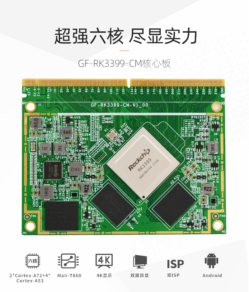 Qiyang RK3399 Ruixin Micro Cortex-a72 Six Core 4G Android Core Board