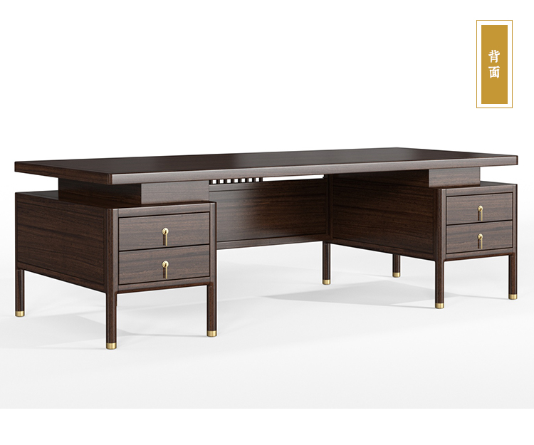 Solid wood CEO's desk, office desk, boss's desk, minimalist modern light luxury director's long class desk, desk and chair combination