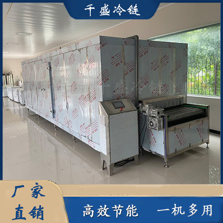 Cooked products, gluten and meat skewers, tunnel type quick freezing machine, multifunctional low-temperature quick freezing and fresh locking equipment, Qiansheng cold chain