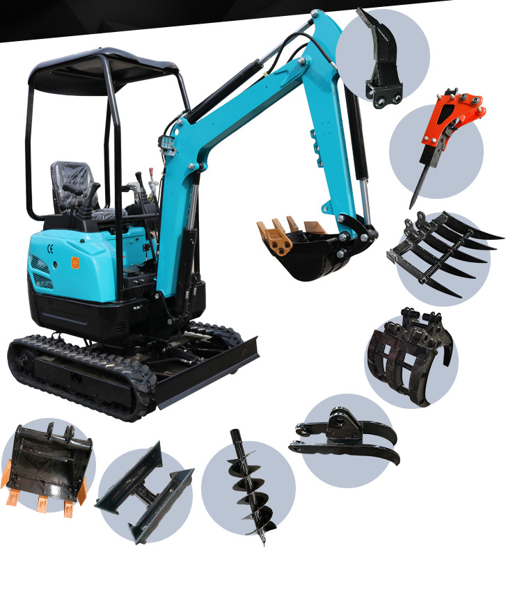 Multifunctional small excavator engineering construction small hook machine municipal road repair small excavator orchard planting micro excavation 1