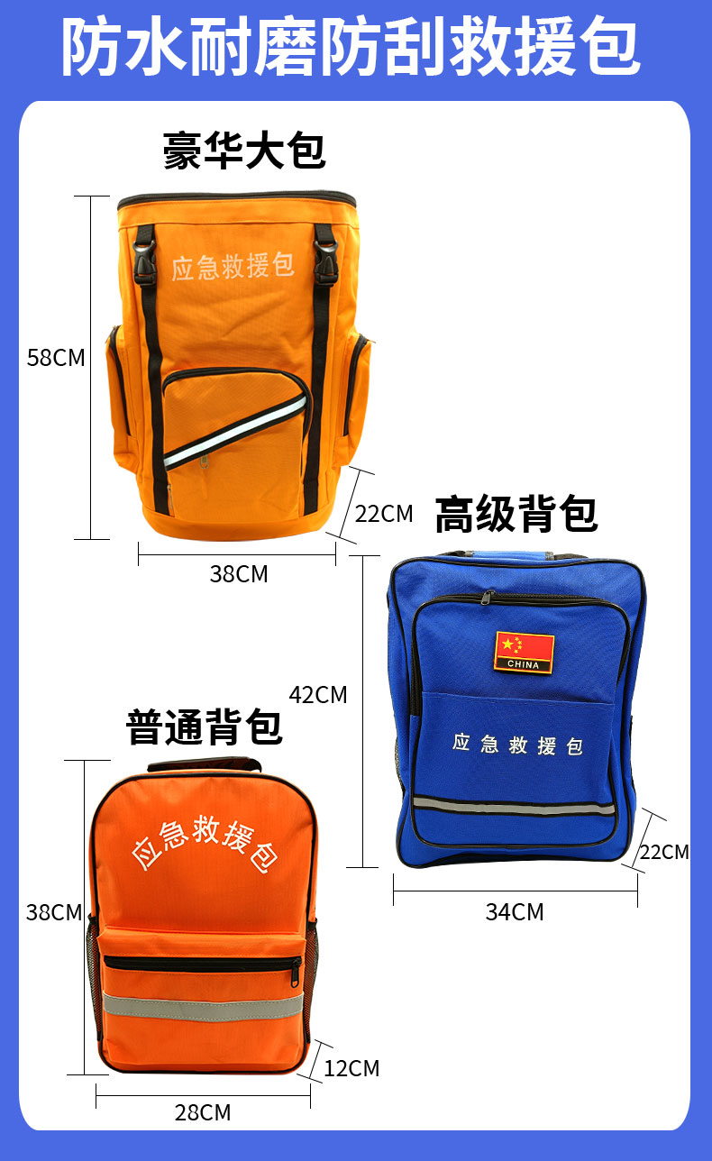 Family Civil Air Defense Preparedness Package Disaster Prevention and Self rescue Package Hotel Emergency Rescue Package Earthquake Escape Fire Material Reserve Package