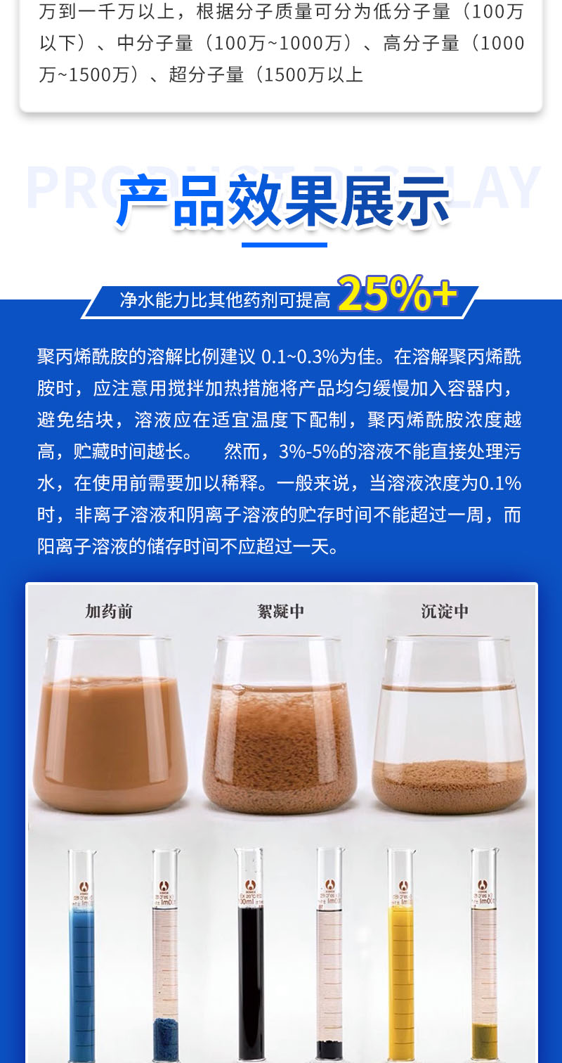 30 Ionic Polyacrylamide Water Treatment Agent PAM Flocculant for Paper Mill Wastewater Treatment