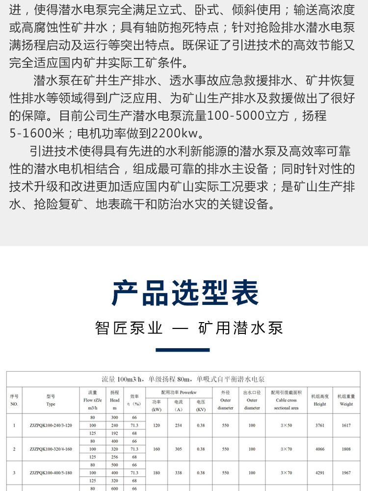 Zhijiang Pump Industry High Flow Corrosion Resistant Pump ZJ500QH-1 Stainless Steel Submersible Pump