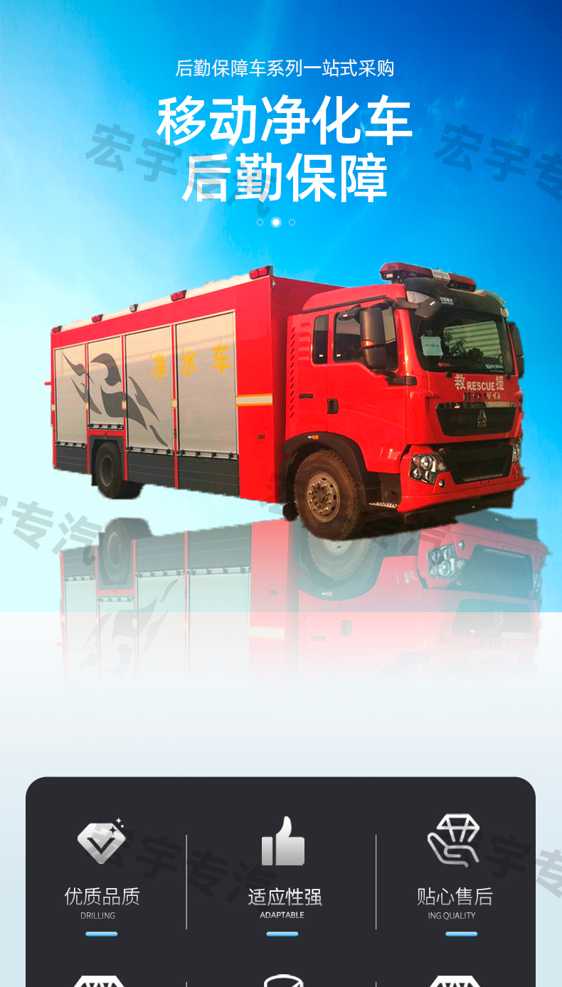 Multifunctional emergency water supply vehicle Field mobile integrated water purification equipment