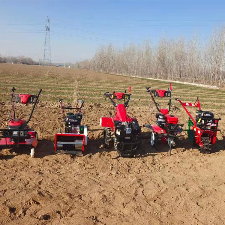 Handheld crawler micro tiller, furrowing, fertilizing, hoeing machine, field furrowing, soil plowing, and loosening machine