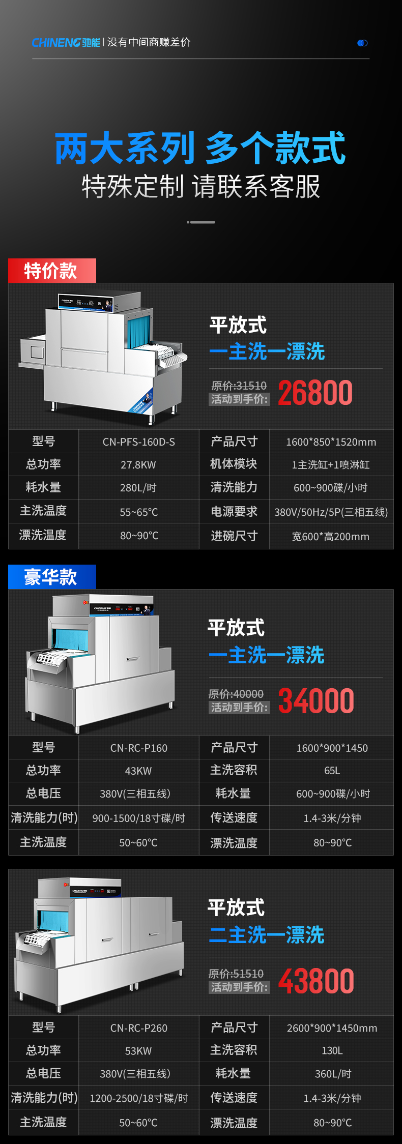 Chineng Changlong Dishwasher Restaurant Canteen Restaurant Dinner Dishwasher CN-RC-L490H1