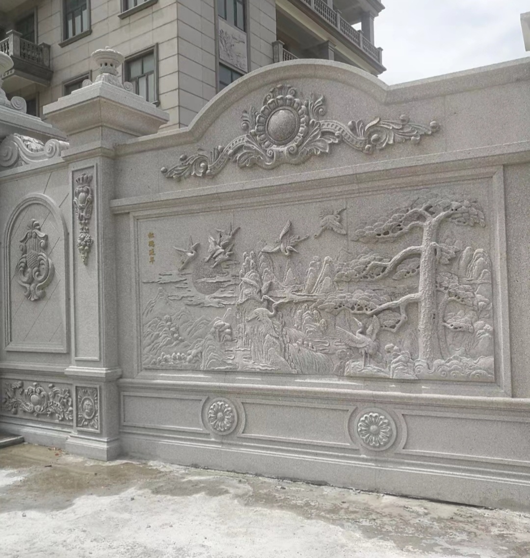 Customized installation of gold hemp lychee surface stone decoration for villa exterior walls by Yizhong Stone Industry