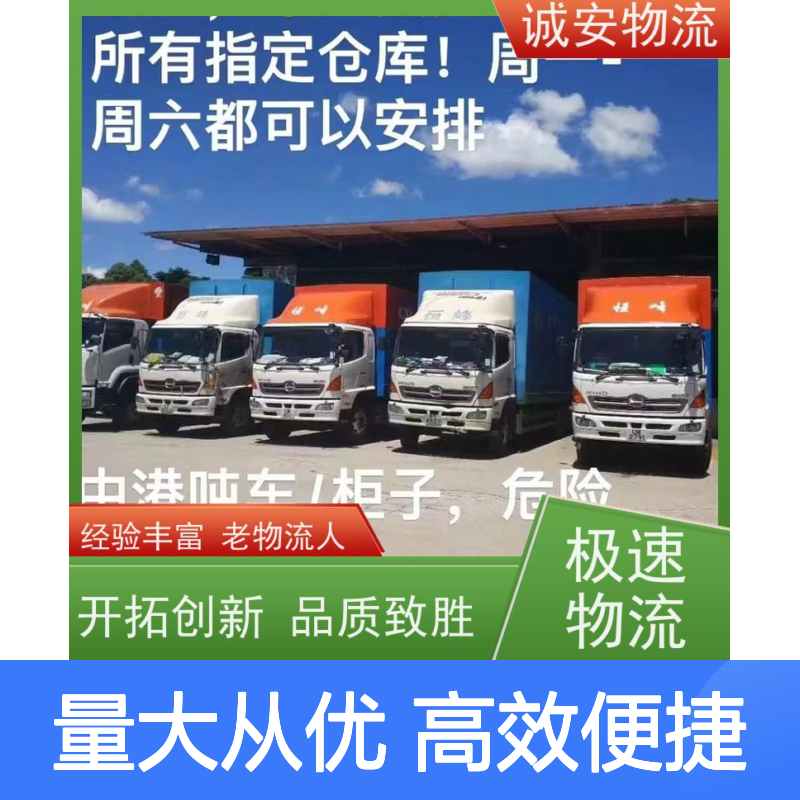 诚安物流12吨车 惠州至香港专线 品质卓越 服务周到