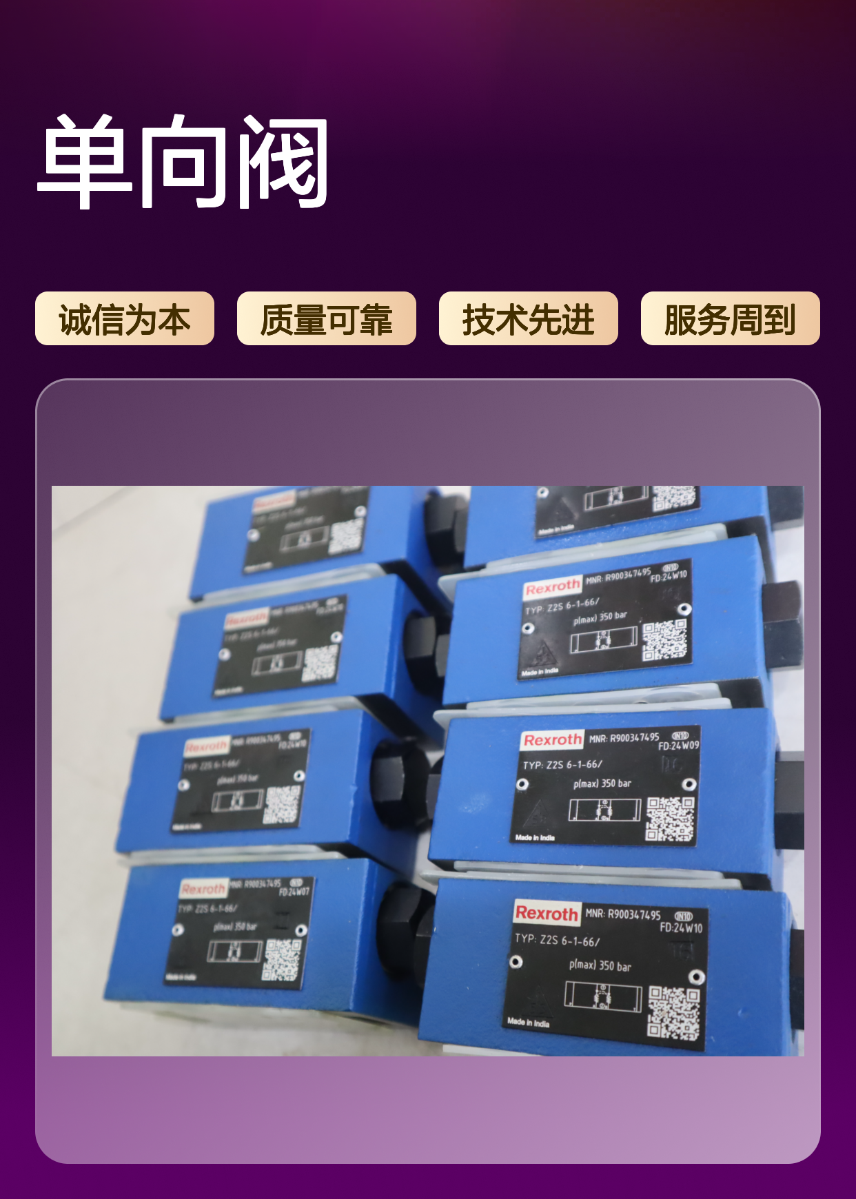 Z2S6-1-60/ Z2S6-1-61/ Z2S6-1-63/ R900347495 力士乐REXROTH单向阀