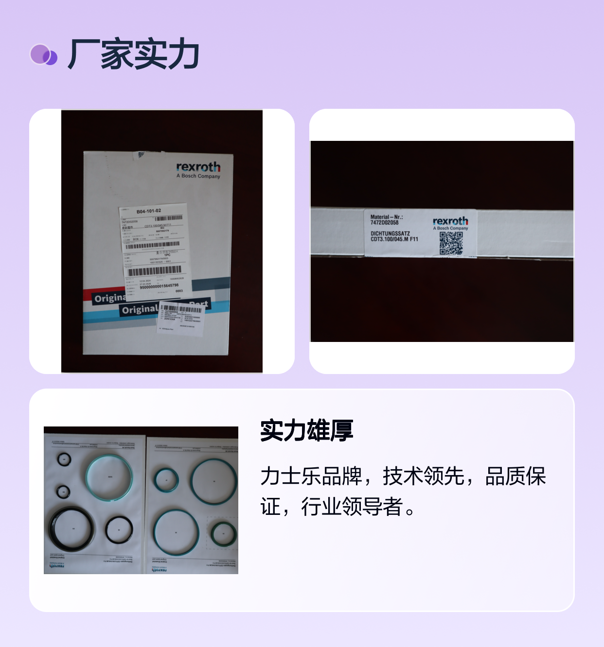 力士乐REXROTH蓝色铸铁密封套件 液压系统用 德国进口