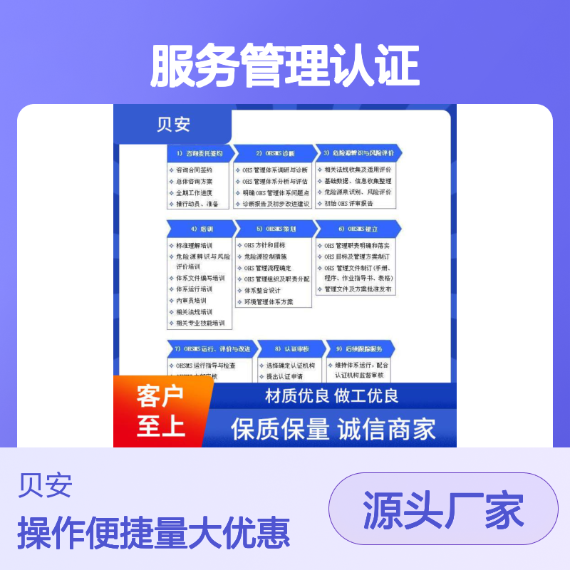 数字化ISO20000认证 贝安IT服务管理认证 助力企业提升效率