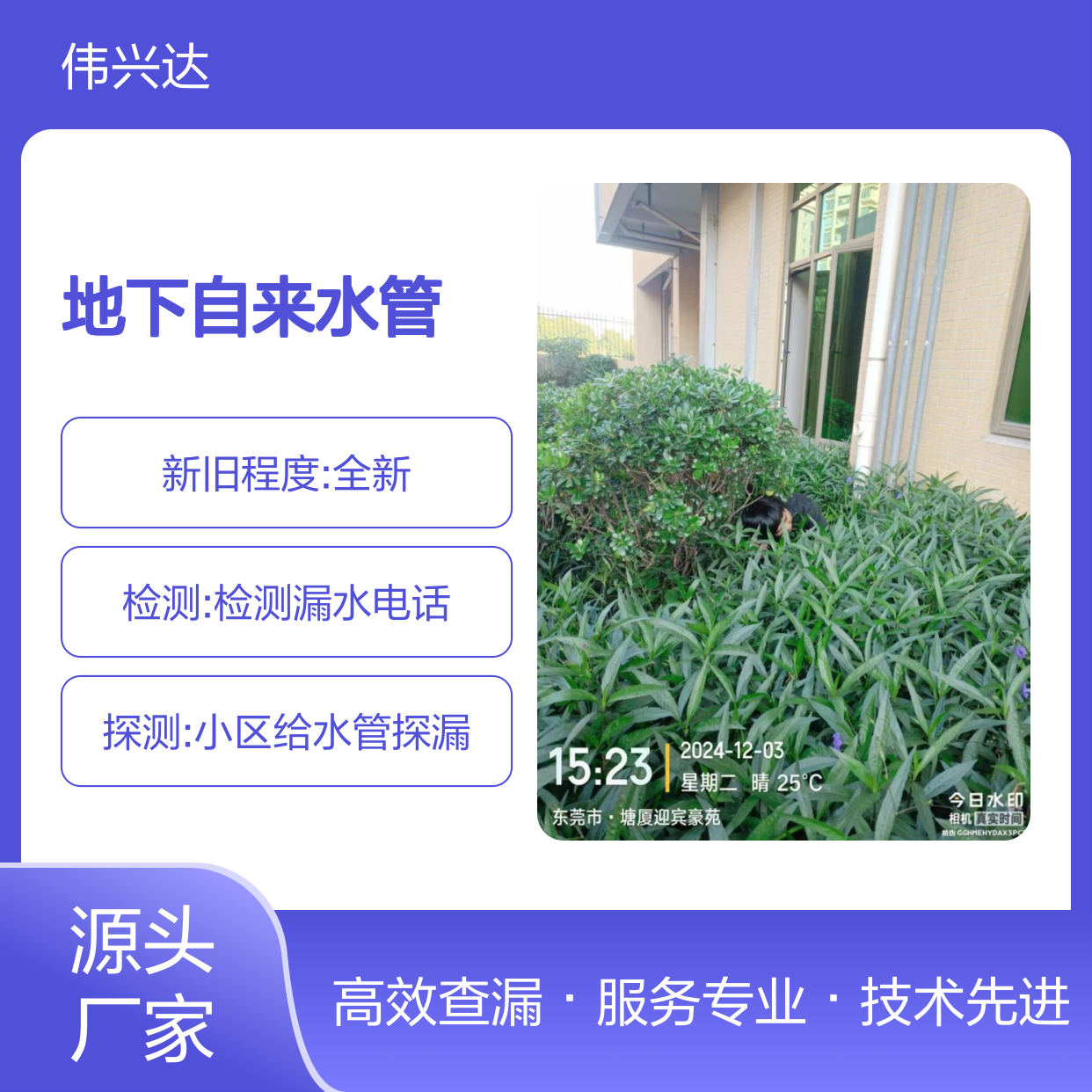东莞伟兴达管道 高效查漏测漏服务