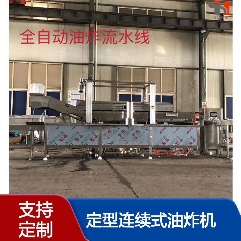 裹粉肉制品全自动油炸流水线 丸子定型连续式油炸机 源头厂家