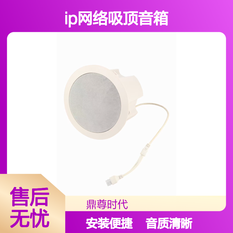 高速公路服务区IP网络吸顶音箱 酒店POE供电10W网络天花喇叭