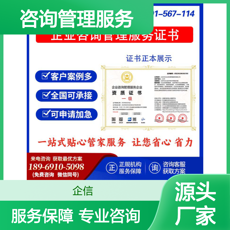 企业咨询管理服务企业资质证书 投标加分 多网可查 ESCE