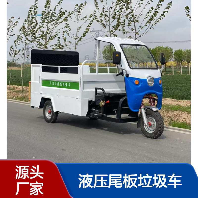 地下室垃圾桶转运 新能源电动三轮液压尾板垃圾车