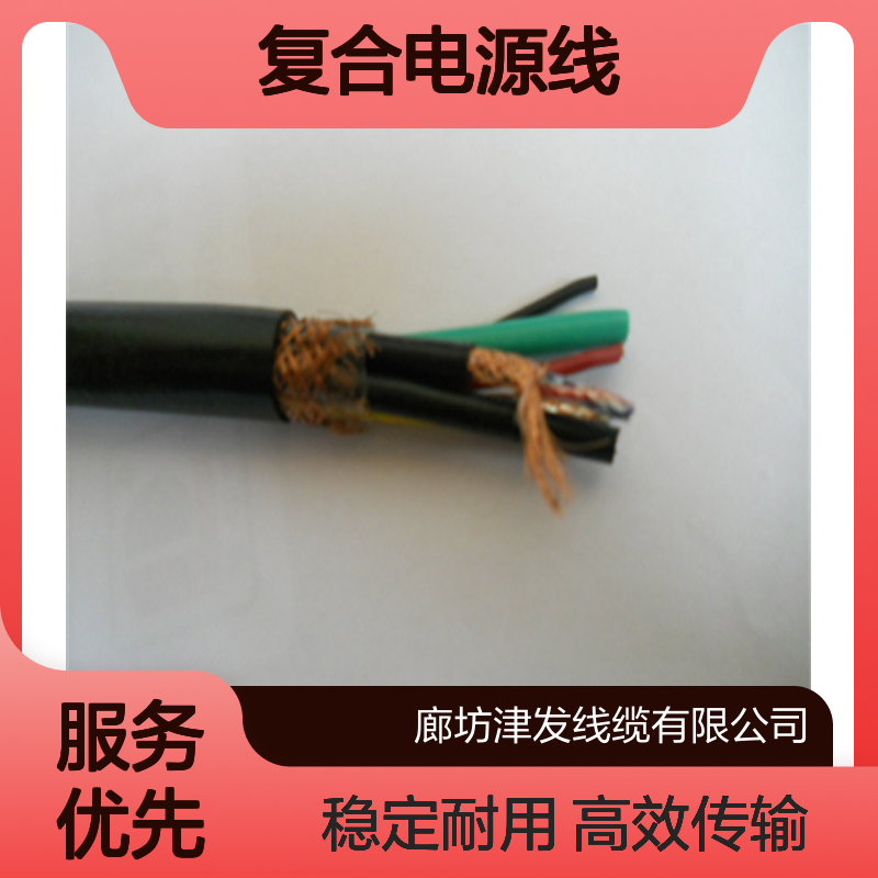 STP-5E-4P+2芯线屏蔽超五类网线复合电源线 综合电缆