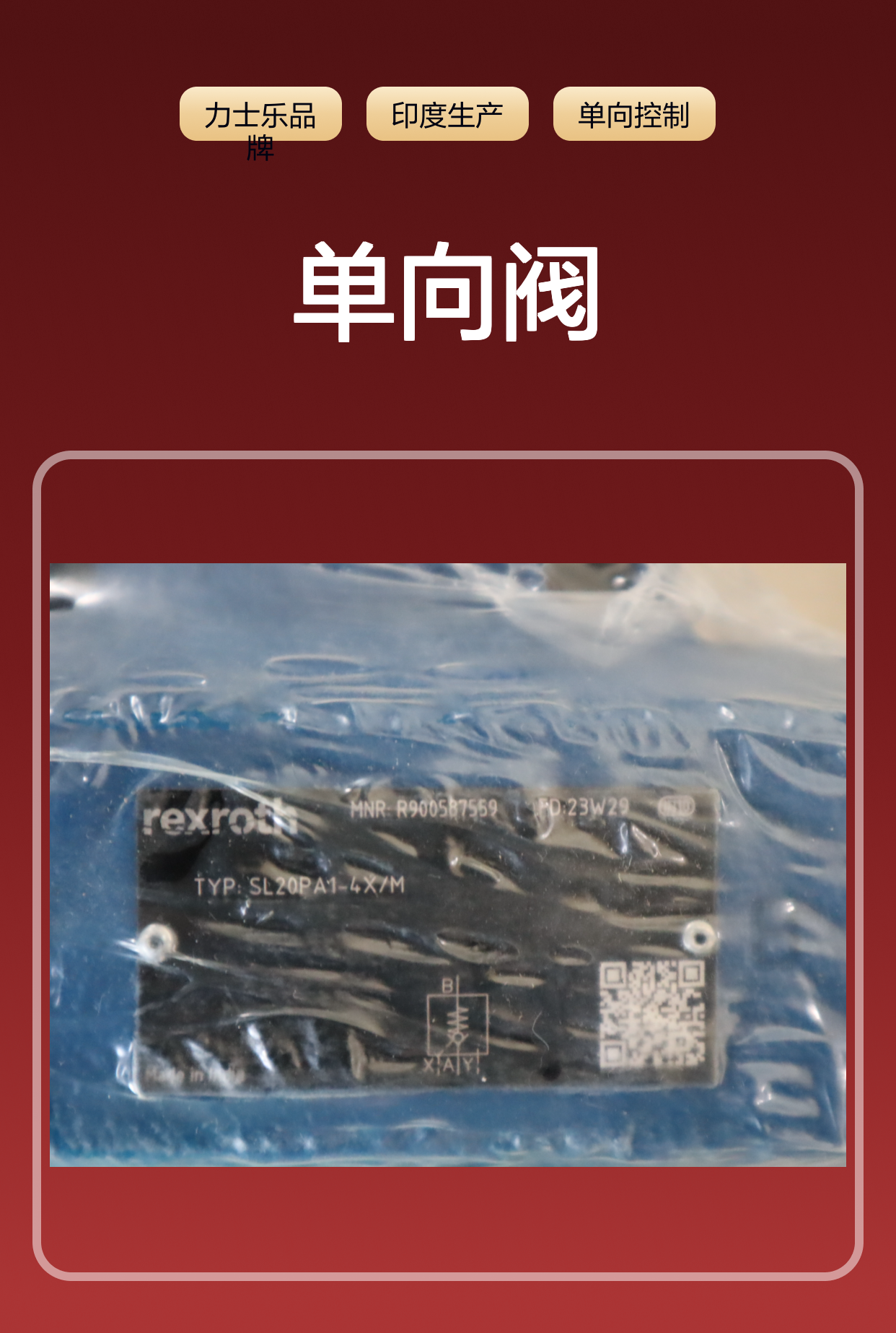 R900587559 SL20PA1-4X/M SL20PA1-42/M 力士乐REXROTH单向阀印度产