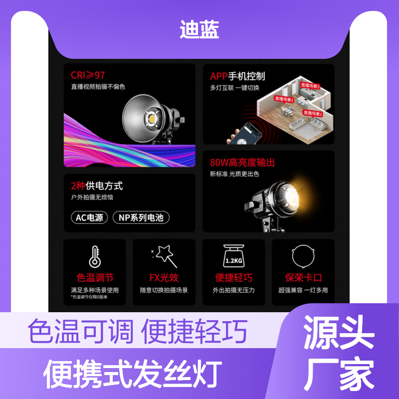 GVM Great Video MakergvmSD80D补光灯便携式发丝灯手持户外摄影