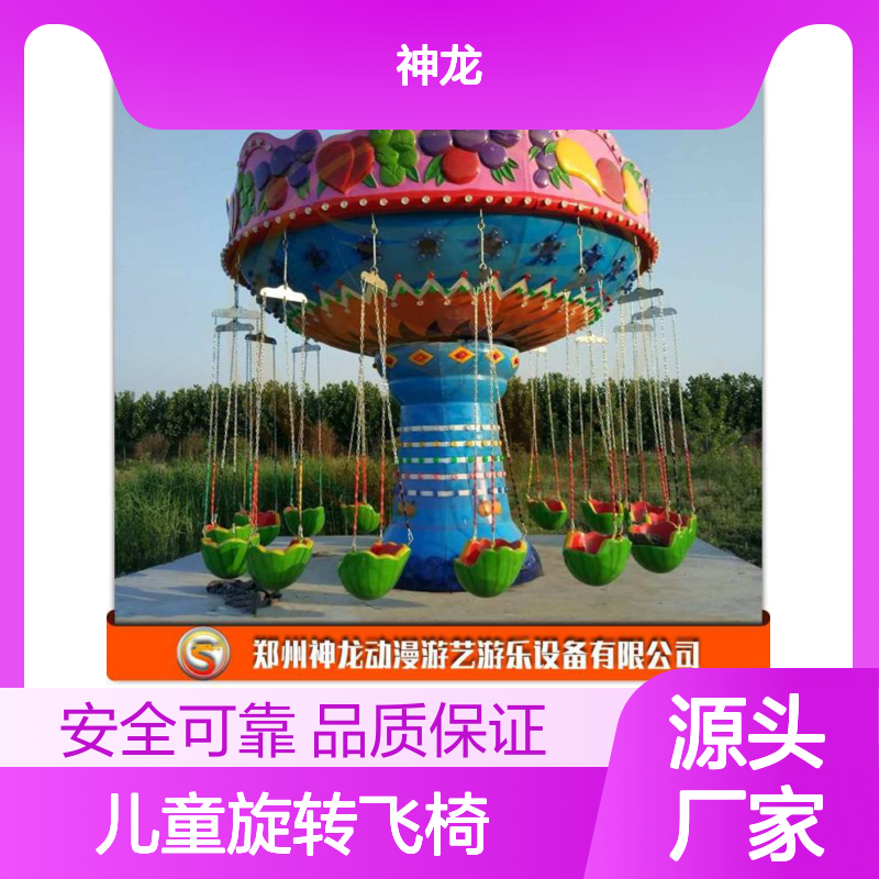 神龙游乐供应 玻璃钢材质儿童旋转飞椅 水果旋风