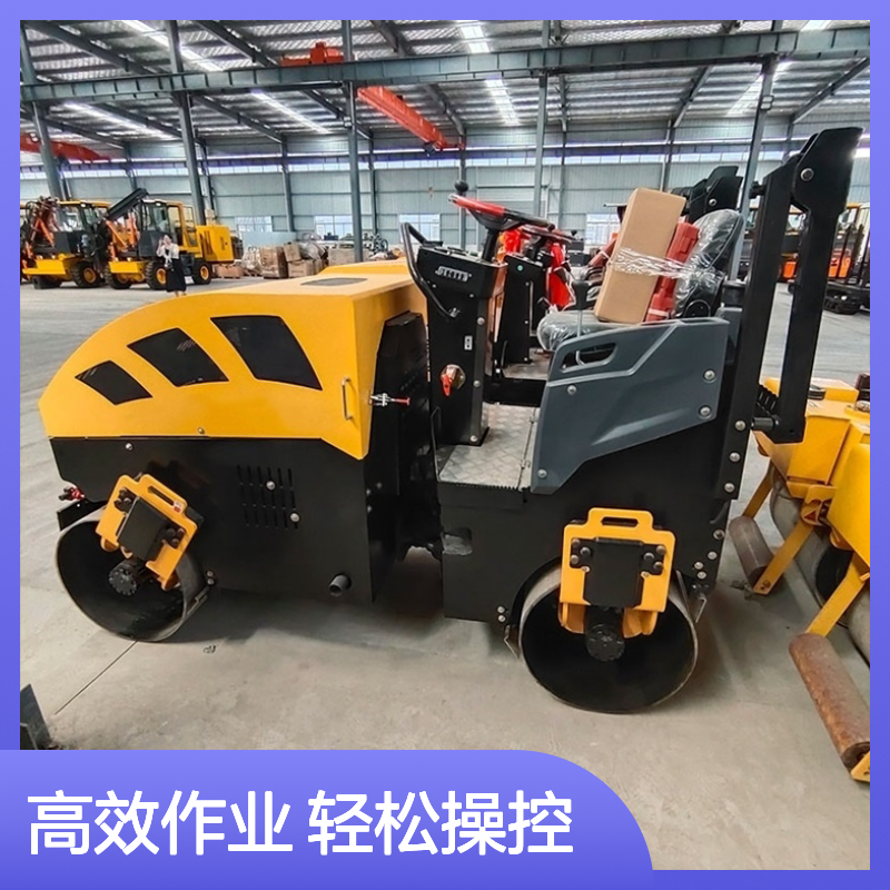 沃特小型1吨振动压路机 全液压驱动 手扶座驾两用压实机