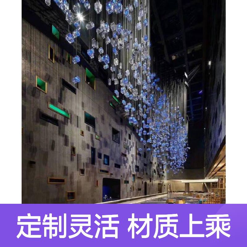 樊灯D03美式艺术吊灯 别墅loft创意大堂水晶灯 售楼部定制