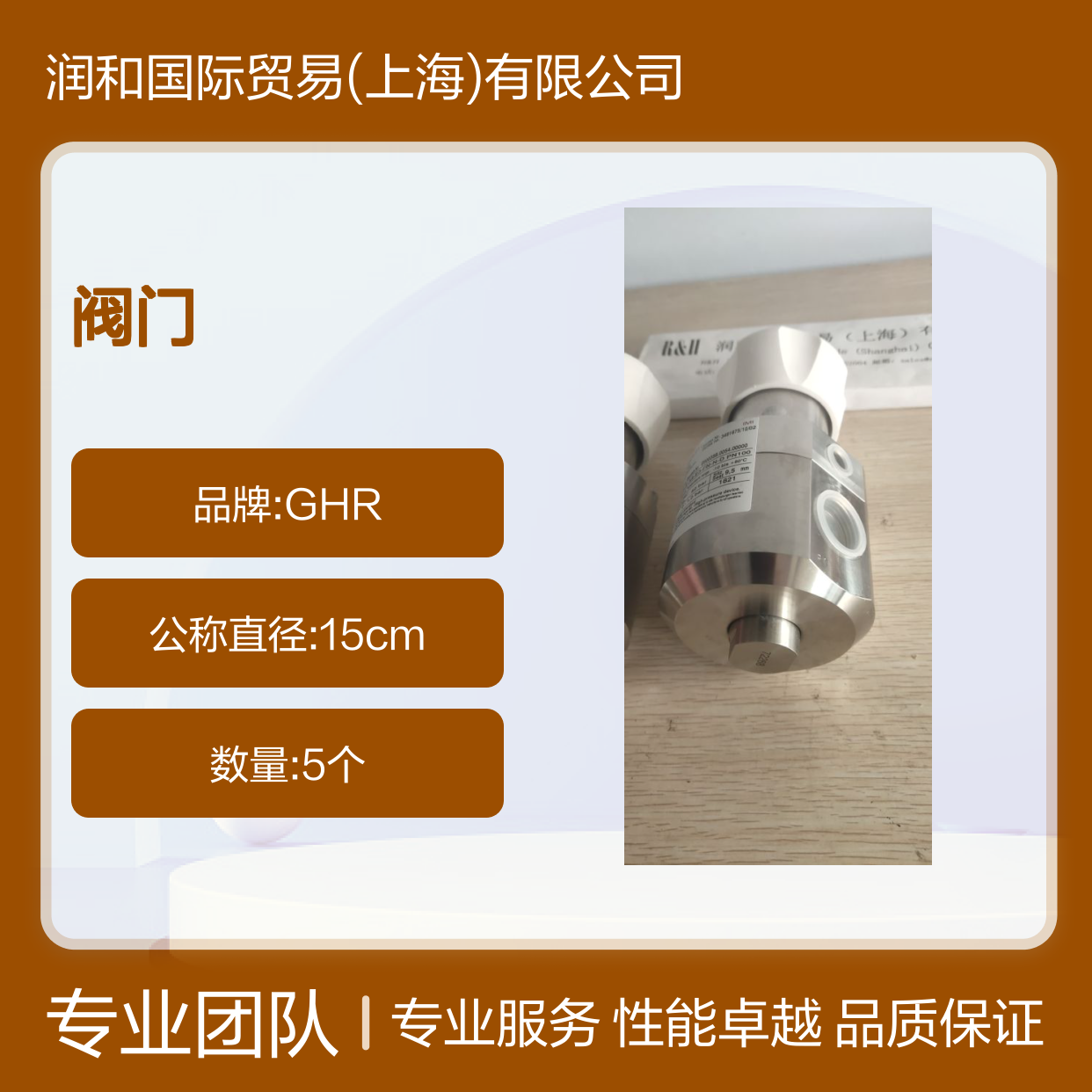 德国进口GHR阀门 减压调压阀 润和专业销售 值得信赖