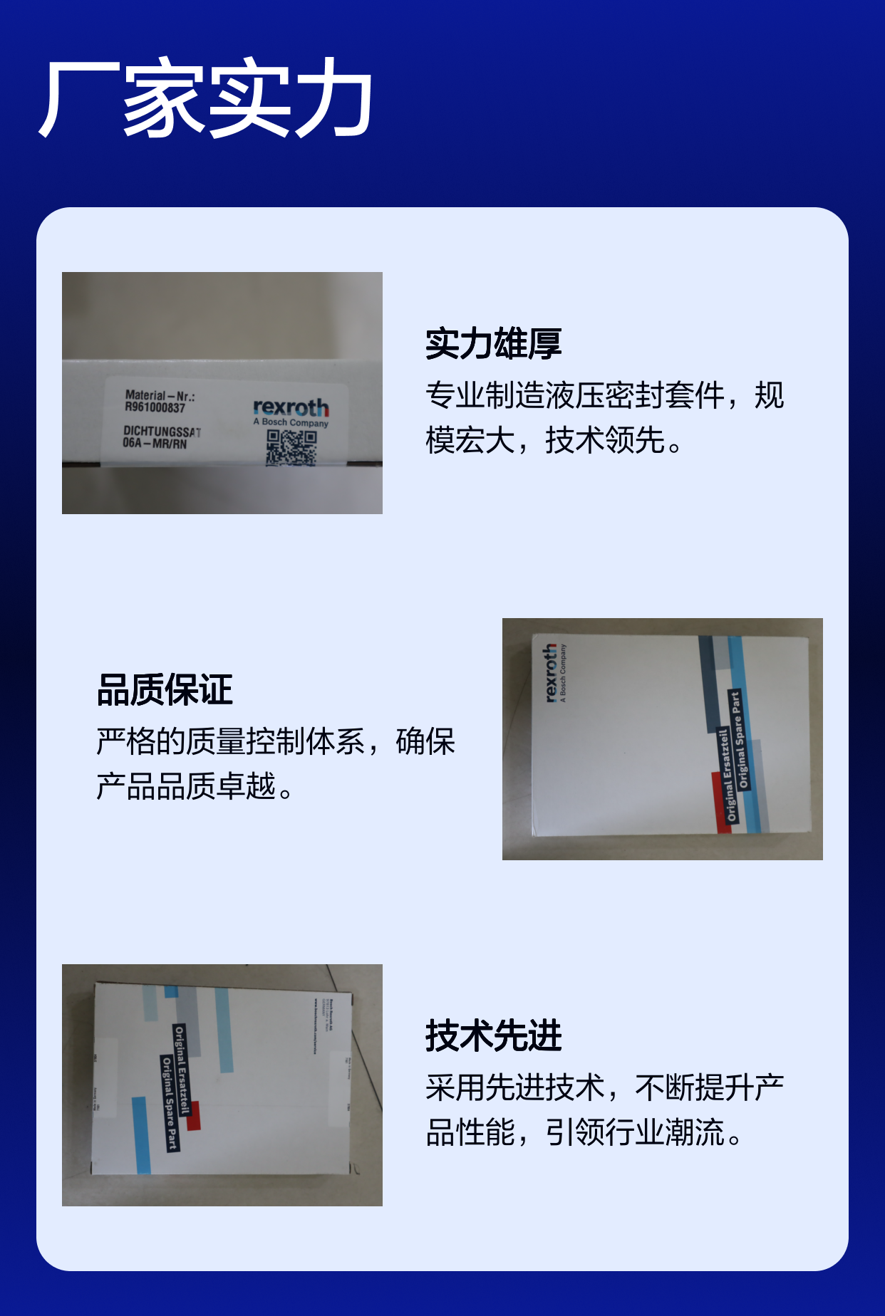 力士乐REXROTH蓝色铸铁密封套件 液压系统专用 R961000837