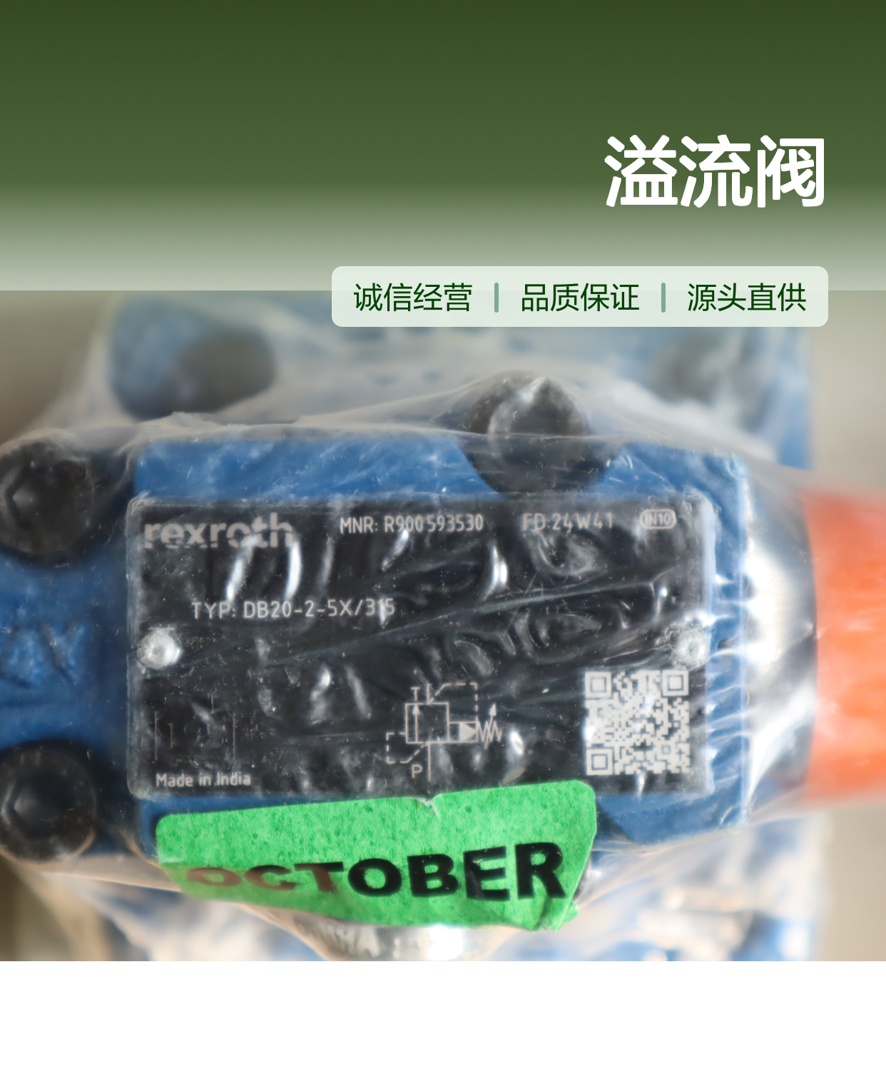 R900593530 DB20-2-5X/315 DB20-2-52/315 德国力士乐REXROTH溢流阀