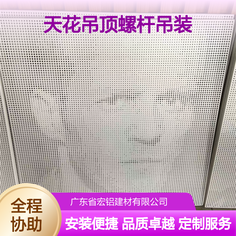 宏铝单板氟涂雕花天花吊顶螺杆吊装工程定制