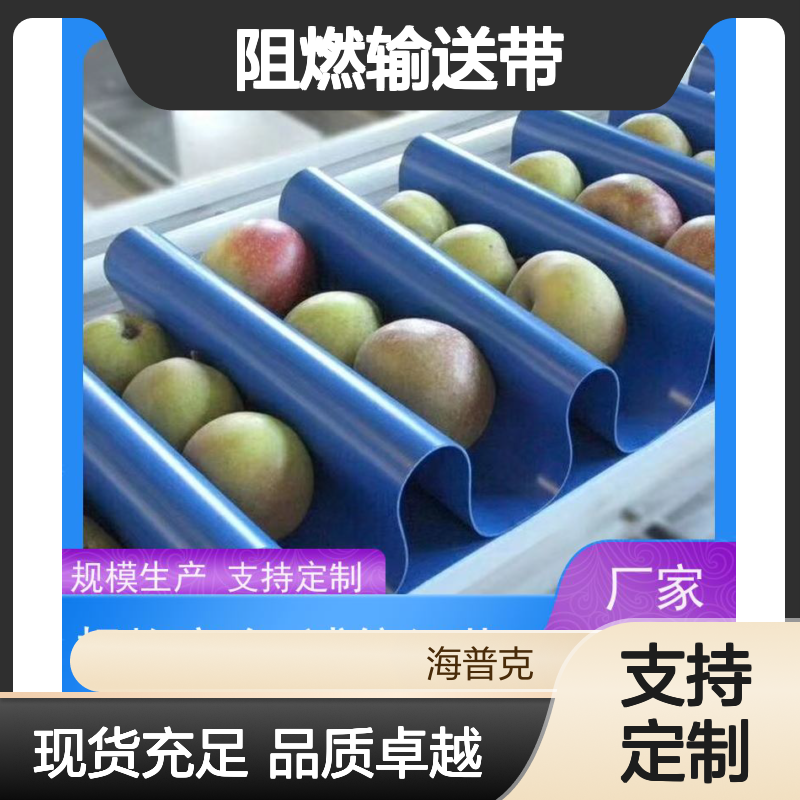 海普克 流水线轻型工业 矿山粮食专用 加挡板防掉落 阻燃输送带